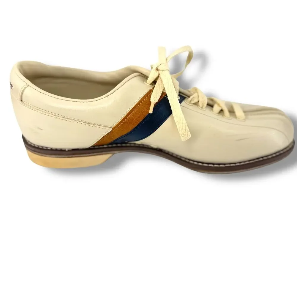 Vintage Striker Split Toe Bone Bowling Shoes Mens Size 9.5 Rockabilly Steampunk